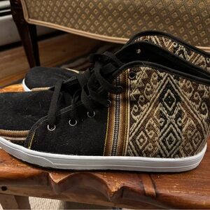 Peruvian textile high top sneakers size 10